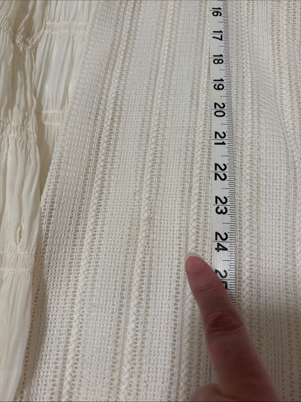 POL cream/ivory crochet and crinkle woven fabric duster - Picture 9 of 10